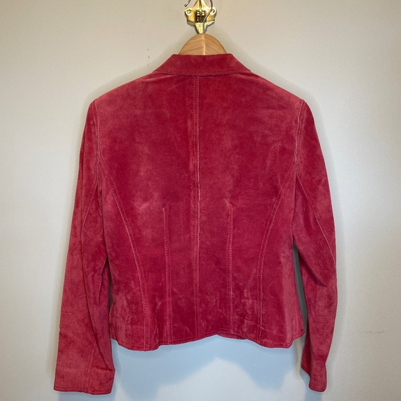 Anne Klein Suede Jacket Deep Pink - Medium 100% Leather - Picture 2 of 3